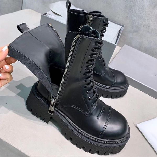 thick bottom luxury brand boots women lace up 4.5cm platform shoes round toe short matin botas fashion designer cool factory footwear motorc, Black
thick bottom luxury brand boots women lace up 4.5cm platform shoes round toe short matin botas fashion designer cool factory footwear motorc, Black