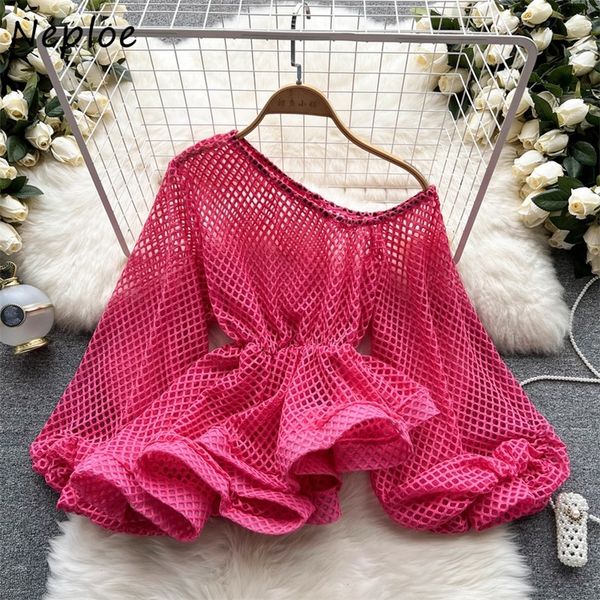 women's blouses shirts neploe v neck hollow out patchwork blouse korean trendy high waist slim puff long sleeve solid color blusas 2209, White
women's blouses shirts neploe v neck hollow out patchwork blouse korean trendy high waist slim puff long sleeve solid color blusas 2209, White