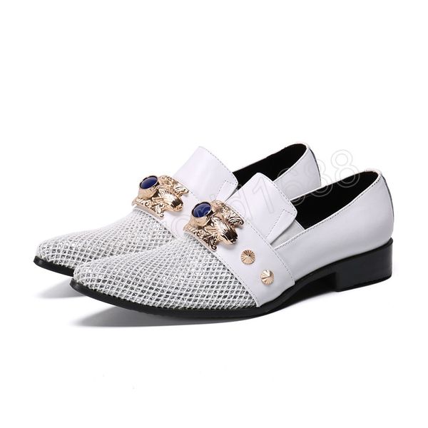 men wedding party dress shoes metal charm pointed toe genuine leather shoes plus size business shoes, Black
men wedding party dress shoes metal charm pointed toe genuine leather shoes plus size business shoes, Black