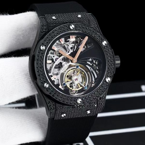 tourbillon hollow mechanical watch men's black dial ring mouth diameter 42mm manual wound sapphire crystal surface waterproof luxury wa, Slivery;brown
tourbillon hollow mechanical watch men's black dial ring mouth diameter 42mm manual wound sapphire crystal surface waterproof luxury wa, Slivery;brown