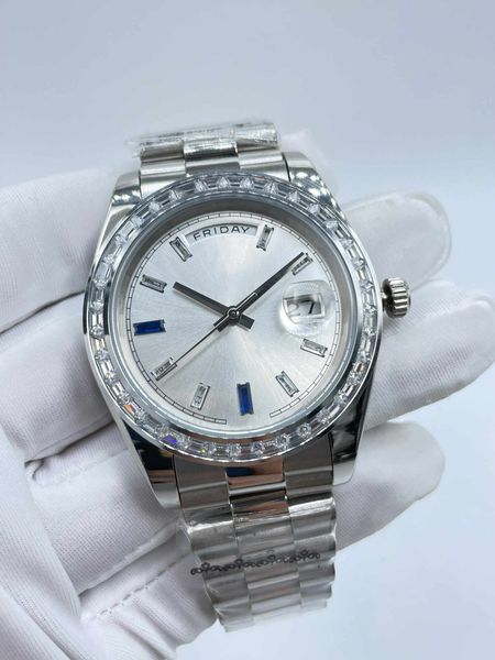 41mm men's automatic wristwatches silver diamond iced out mens mechanical watches full stainless steel strap waterproof sports man watc, Slivery;brown
41mm men's automatic wristwatches silver diamond iced out mens mechanical watches full stainless steel strap waterproof sports man watc, Slivery;brown