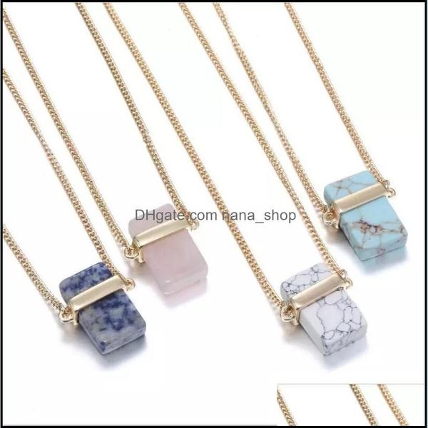 pendant necklaces fashion rec natural stone gold plated blue pink quartz turquoise necklace long sweater necklaces for w dhseller2010 dhwms, Silver
pendant necklaces fashion rec natural stone gold plated blue pink quartz turquoise necklace long sweater necklaces for w dhseller2010 dhwms, Silver