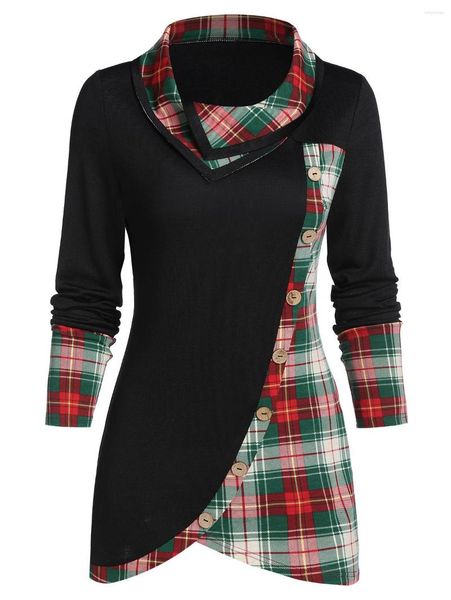 women's t shirts plaid print mock button overlap tunic t-shirt women autumn long sleeves casual turn-down collar 3xl, White
women's t shirts plaid print mock button overlap tunic t-shirt women autumn long sleeves casual turn-down collar 3xl, White