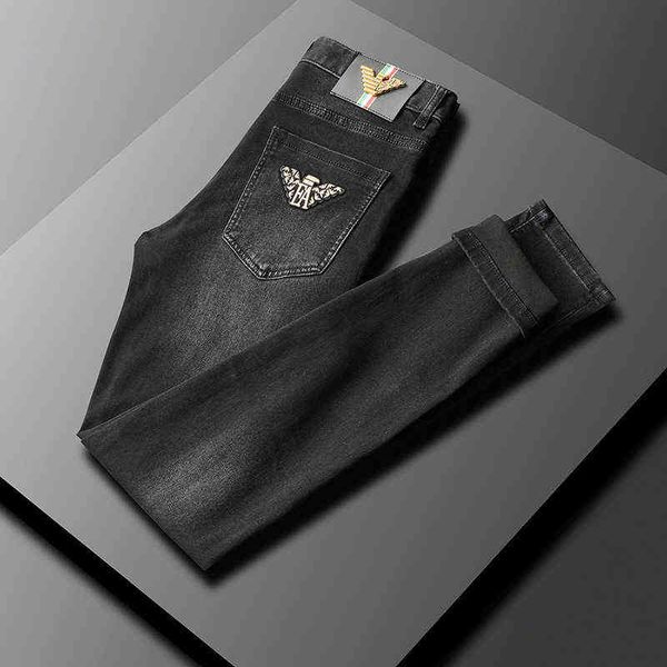 and autumn winter thick dark blue jeans men's fashion brand slim fit small feet middle waist elastic youth leisure pants
and autumn winter thick dark blue jeans men's fashion brand slim fit small feet middle waist elastic youth leisure pants