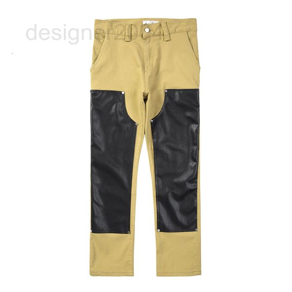 men's pants designer functional style overalls men's new casual pants ins loose straight tube patchwork pu leather men 473m, Black
men's pants designer functional style overalls men's new casual pants ins loose straight tube patchwork pu leather men 473m, Black