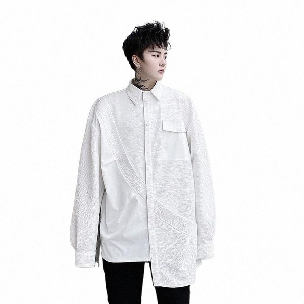 men's casual shirts autumn men cotton shirts solid white stitching loose brand design male yohji japan korean style clothes streetwear, White;black
men's casual shirts autumn men cotton shirts solid white stitching loose brand design male yohji japan korean style clothes streetwear, White;black