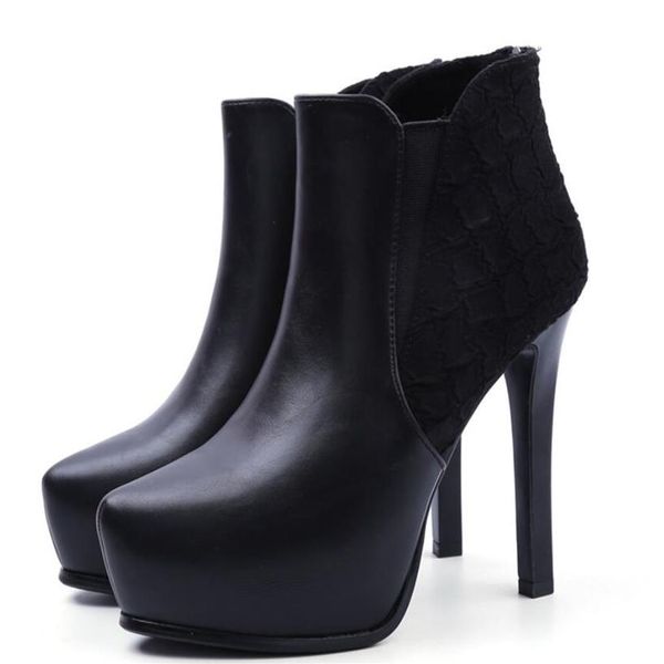 12cm pointed stiletto ankle waterproof platform martin boots high-heeled shoes autumn and winter003320w, Black
12cm pointed stiletto ankle waterproof platform martin boots high-heeled shoes autumn and winter003320w, Black