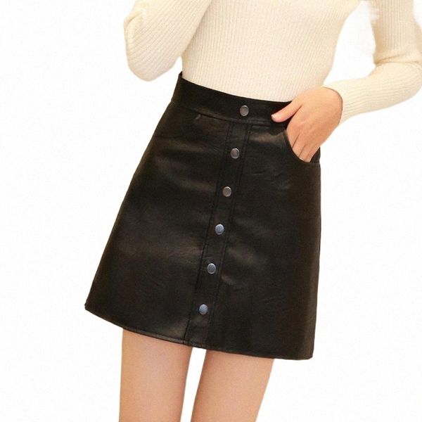 skirts skirts korean single breasted high waist pu skirt women's leather autumn winter a-line student's one-step with short hips u, Black
skirts skirts korean single breasted high waist pu skirt women's leather autumn winter a-line student's one-step with short hips u, Black