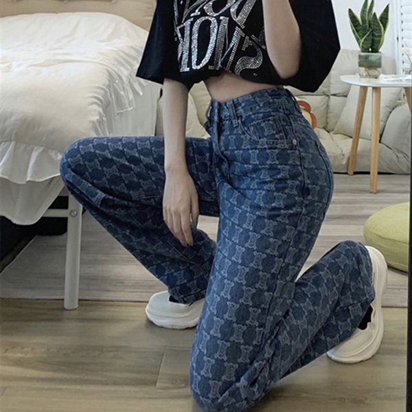 women s jeans fashion print streetwear women club high waist cotton denim straight pants korean loose casual sweet 220902, Blue
women s jeans fashion print streetwear women club high waist cotton denim straight pants korean loose casual sweet 220902, Blue