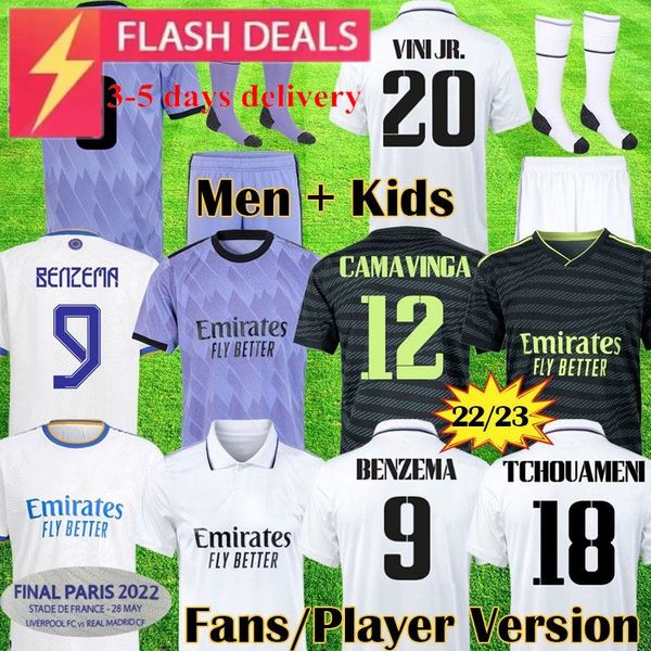 22 23 player version soccer jerseys 3rd benzema finals champions 14 kit rodrgo camiseta 2022 2023 vini jr camavinga tchouameni football shir, Black;yellow
22 23 player version soccer jerseys 3rd benzema finals champions 14 kit rodrgo camiseta 2022 2023 vini jr camavinga tchouameni football shir, Black;yellow