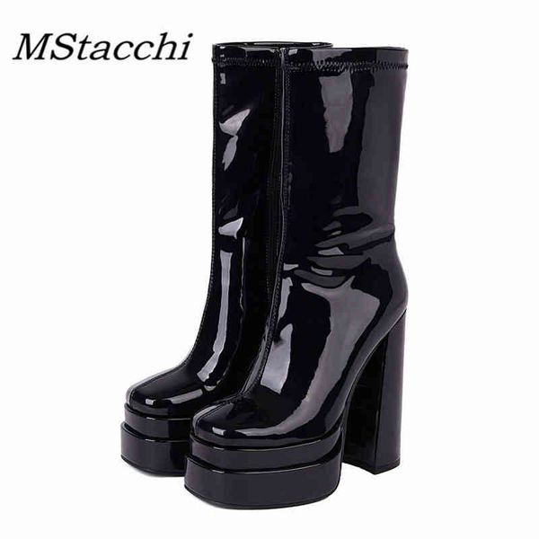 boots mstapchi women short crocodile print square toe high heel shoes for thick bottom leather mid calf botas mujer 220901, Black
boots mstapchi women short crocodile print square toe high heel shoes for thick bottom leather mid calf botas mujer 220901, Black