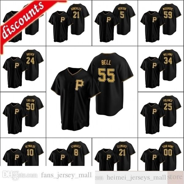 2021 baseball men #24 chris archer 55 josh bell 21 roberto clemente custom women youth kids black alternate jersey
2021 baseball men #24 chris archer 55 josh bell 21 roberto clemente custom women youth kids black alternate jersey