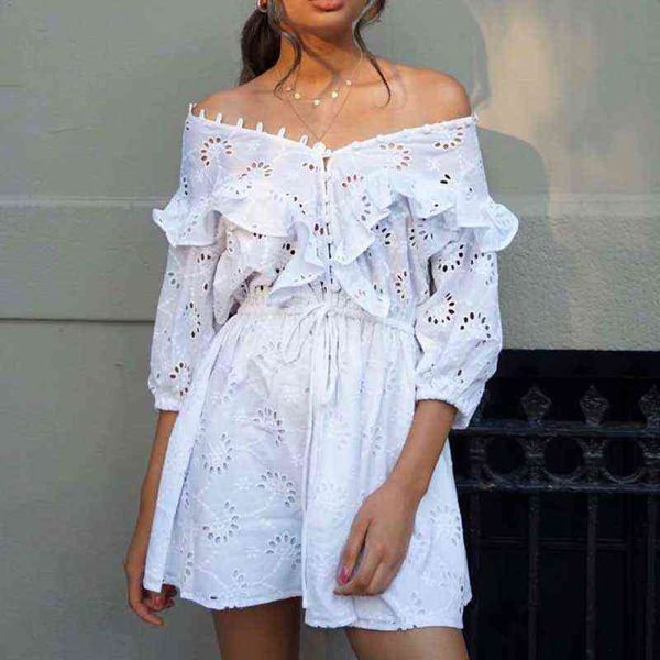 casual dresses boho inspired ruffled white mini dress for women hollow out buttons summer dress new 2021 v-neck buttons ladies dress t220831, Black;gray
casual dresses boho inspired ruffled white mini dress for women hollow out buttons summer dress new 2021 v-neck buttons ladies dress t220831, Black;gray