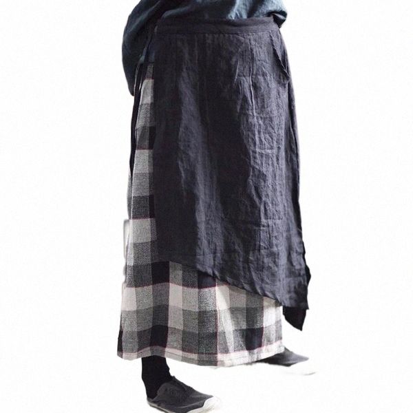 skirts johnature vintage plaid women spring skirt 2022 simple loose high waist lace-up ankle-length cotton linen patchwork skirts b9xh#, Black
skirts johnature vintage plaid women spring skirt 2022 simple loose high waist lace-up ankle-length cotton linen patchwork skirts b9xh#, Black