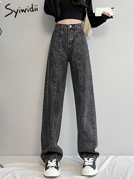 women s jeans syiwidii gray woman patchwork wide leg straight denim pants high waisted vintage streetwear blue trousers with pocket 220902
women s jeans syiwidii gray woman patchwork wide leg straight denim pants high waisted vintage streetwear blue trousers with pocket 220902