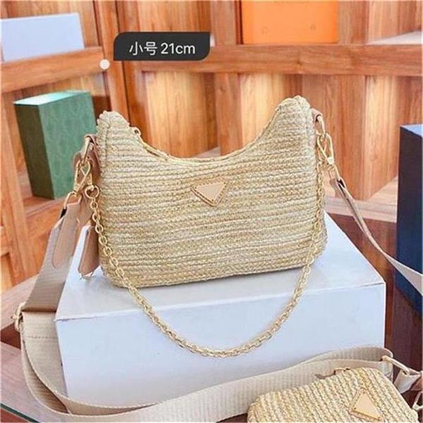 2021 summer straw hobos designer shoulder crossbody bags ladies chain bag composite handbag with coin purse279d
2021 summer straw hobos designer shoulder crossbody bags ladies chain bag composite handbag with coin purse279d