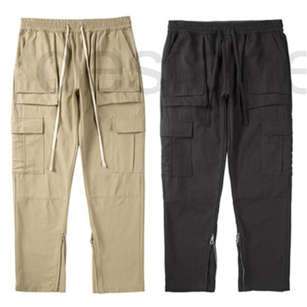men's pants designer spring trend inner slit zipper overalls multi pocket straight pants ruffian handsome loose casual 4o11, Black
men's pants designer spring trend inner slit zipper overalls multi pocket straight pants ruffian handsome loose casual 4o11, Black