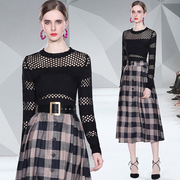 2022 fashion women two piece dress print designer set long sleeve knitted and loose big swing plaid skirt sweet cute spring autumn sets off, White
2022 fashion women two piece dress print designer set long sleeve knitted and loose big swing plaid skirt sweet cute spring autumn sets off, White