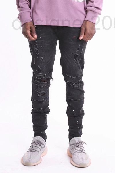men's jeans designer the new high elastic cotton jeans are worn-out hand-made ink splashed holes and men's street casual pants pdb, Blue
men's jeans designer the new high elastic cotton jeans are worn-out hand-made ink splashed holes and men's street casual pants pdb, Blue