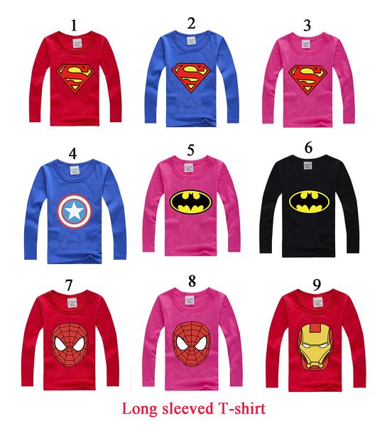 children kids long sleeve t-shirt costumes with superhero cartoon logo summer fashionable printed cotton halloween party favors, Black;red
children kids long sleeve t-shirt costumes with superhero cartoon logo summer fashionable printed cotton halloween party favors, Black;red