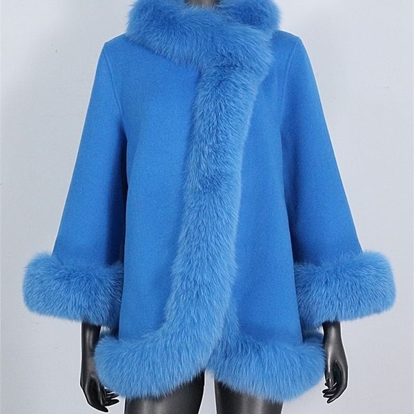 women's fur faux cxfs real coat winter jacket women natural collar cashmere wool woolen ladies outerwear streetwear fashion 220901, Black
women's fur faux cxfs real coat winter jacket women natural collar cashmere wool woolen ladies outerwear streetwear fashion 220901, Black