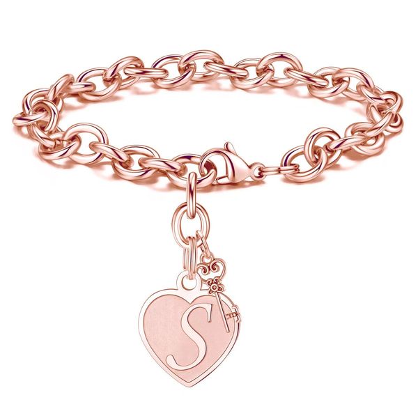 charm bracelets heart initial for women gifts engraved 26 letters charms bracelet stainless steel birthday christmas jewelr mjfashion amlx0, Golden;silver
charm bracelets heart initial for women gifts engraved 26 letters charms bracelet stainless steel birthday christmas jewelr mjfashion amlx0, Golden;silver