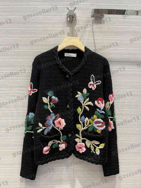 cardigan women sweaters luxury embroidery craft flower cashmere jacket cardigans designer womens clothing, White;black
cardigan women sweaters luxury embroidery craft flower cashmere jacket cardigans designer womens clothing, White;black