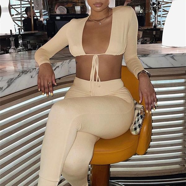 womens two piece pants hugcitar summer solid long sleeves bandage v neck crop leggings 2 pieces set bodycon party club y2k 220902, White
womens two piece pants hugcitar summer solid long sleeves bandage v neck crop leggings 2 pieces set bodycon party club y2k 220902, White