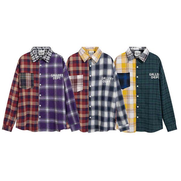 2022 men's hoodies designer sweaters galley dpt gary splicing plaid long sleeve shirt men's brand loose design sense niche couple, Black
2022 men's hoodies designer sweaters galley dpt gary splicing plaid long sleeve shirt men's brand loose design sense niche couple, Black