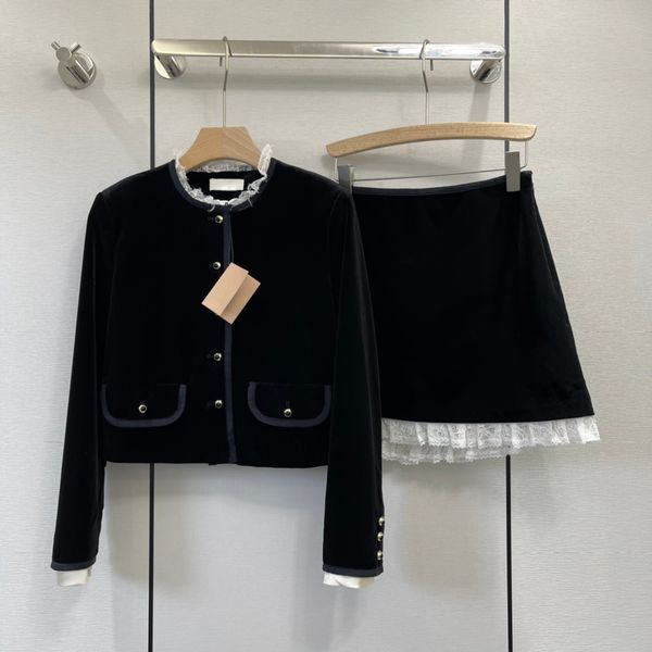 2022 women's designer two piece dress sets outfit suits with single breasted girls milan runway velour outwear blazer crop jacket coat, White
2022 women's designer two piece dress sets outfit suits with single breasted girls milan runway velour outwear blazer crop jacket coat, White