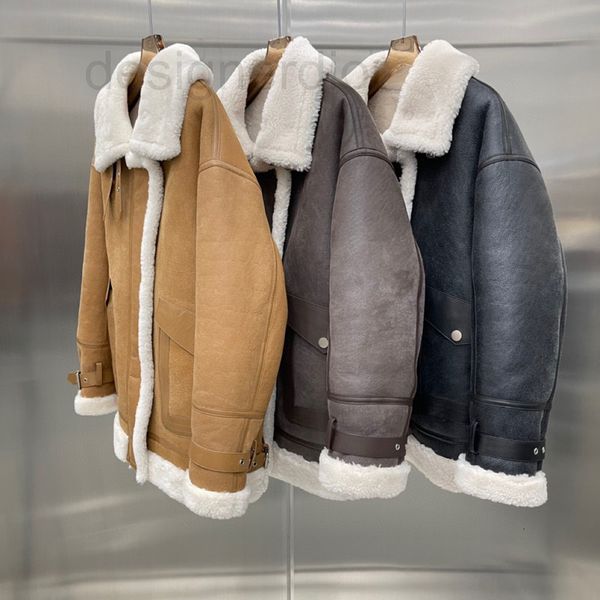 women's jackets designer ce's 2021 winter new merino grain fur integrated luxurious leather lapel long sleeve coat female f9cp, Black;brown
women's jackets designer ce's 2021 winter new merino grain fur integrated luxurious leather lapel long sleeve coat female f9cp, Black;brown