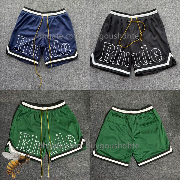 mesh rhude shorts men women yellow drawstring white print rhude beach summer shorts, White;black
mesh rhude shorts men women yellow drawstring white print rhude beach summer shorts, White;black