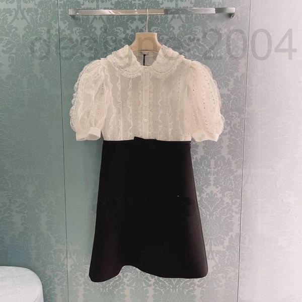 casual dresses designer early spring 2022 miu lace beaded bubble sleeve dress with diamond studded baby collar a-line skirt celebrity temper, Black;gray
casual dresses designer early spring 2022 miu lace beaded bubble sleeve dress with diamond studded baby collar a-line skirt celebrity temper, Black;gray
