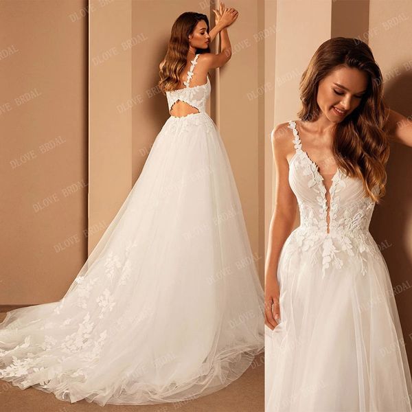 charming spaghetti a-line wedding dress outdoor backless lace bridal gown plus size bride dress 2022 custom made newest, White
charming spaghetti a-line wedding dress outdoor backless lace bridal gown plus size bride dress 2022 custom made newest, White