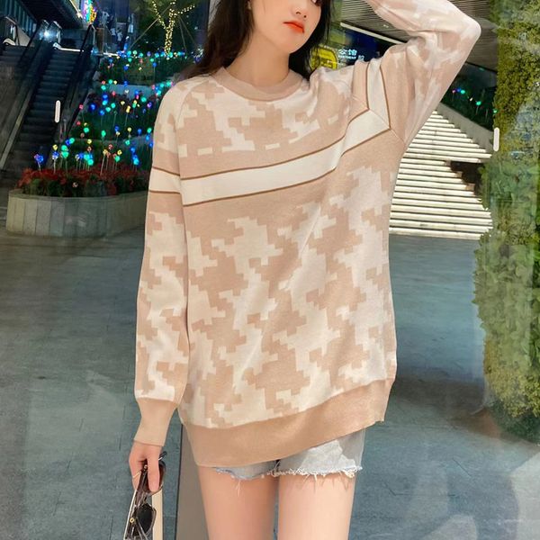 22 designers knitting sweater fashion knits women letter shirt knitting classic loose thousand-bird check letter hook flower temperament pul, White
22 designers knitting sweater fashion knits women letter shirt knitting classic loose thousand-bird check letter hook flower temperament pul, White