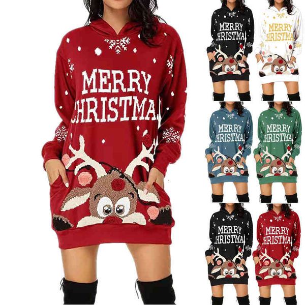 casual dresses women's casual christmas print long sleeve pocket hooded sweater loose dress pbkb, Black;gray
casual dresses women's casual christmas print long sleeve pocket hooded sweater loose dress pbkb, Black;gray
