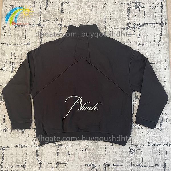 classic embroidered rhude half zipper hoodie men women 1 1 capsule zip stitched rhude sweatshirts inside tags, Black
classic embroidered rhude half zipper hoodie men women 1 1 capsule zip stitched rhude sweatshirts inside tags, Black