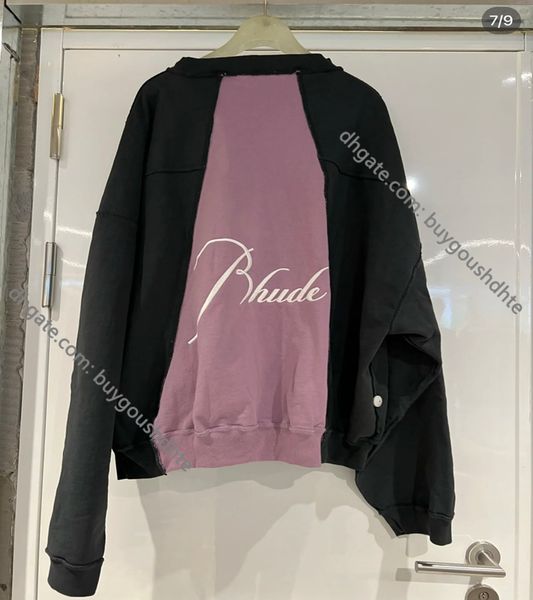 embroidery white letters patckwork purple black rhude sweatshirts oversizere11 
embroidery white letters patckwork purple black rhude sweatshirts oversizere11