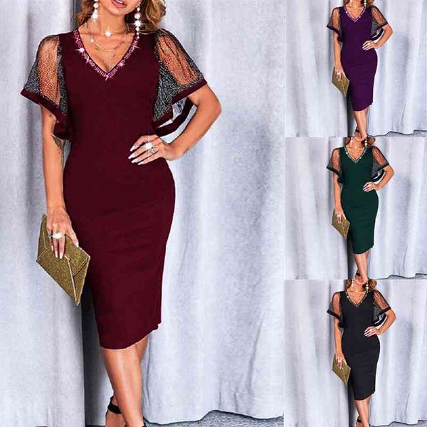 casual dresses spring solid color diamond mesh v-neck dress for women slgd, Black;gray
casual dresses spring solid color diamond mesh v-neck dress for women slgd, Black;gray