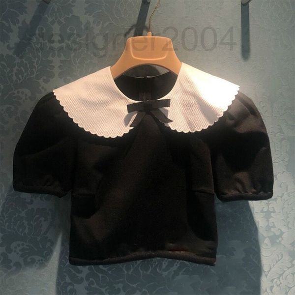 women's hoodies & sweatshirts designer yb miu home cotton short sleeve black t-shirt bow doll collar embroidered lace 2022 summer new h
women's hoodies & sweatshirts designer yb miu home cotton short sleeve black t-shirt bow doll collar embroidered lace 2022 summer new h