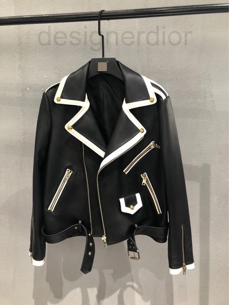 women's leather & faux designer in autumn and winter of 2021 new ce black white border suit collar jacket is short slim motorcycle lear
women's leather & faux designer in autumn and winter of 2021 new ce black white border suit collar jacket is short slim motorcycle lear