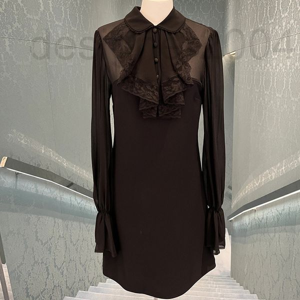 casual dresses designer 2022 early autumn new miu home black long sleeved dress ruff collar stitched flare sleeve waist style skirt ocqt, Black;gray
casual dresses designer 2022 early autumn new miu home black long sleeved dress ruff collar stitched flare sleeve waist style skirt ocqt, Black;gray