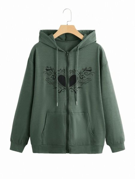 women's hoodies & sweatshirts romwe heart print zip up hoodie c0ci#, Black 
women's hoodies & sweatshirts romwe heart print zip up hoodie c0ci#, Black