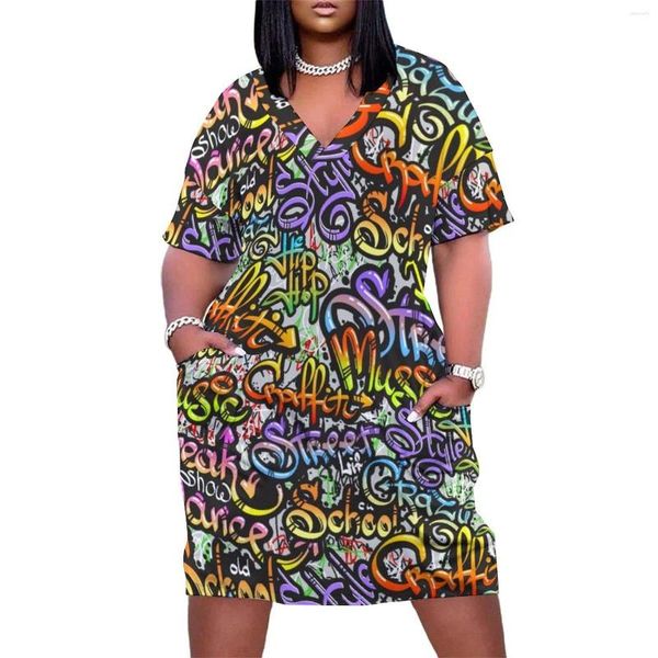 plus size dresses word graffiti street art casual dress women letter print cute spring v neck fashion printed 5xl, Black
plus size dresses word graffiti street art casual dress women letter print cute spring v neck fashion printed 5xl, Black