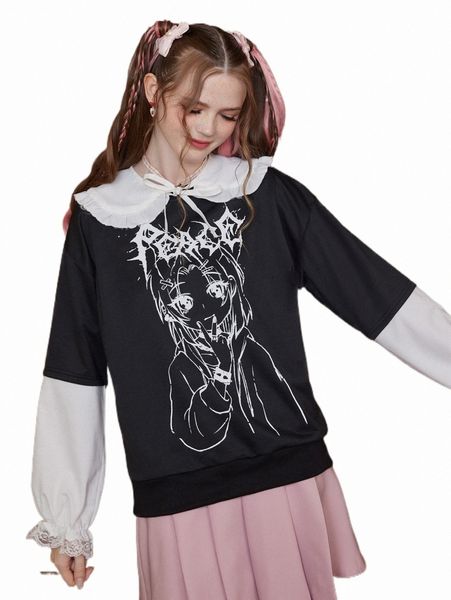 women's hoodies & sweatshirts romwe anime figure graphic sweatshirt without dickey collar q4ex#, Black
women's hoodies & sweatshirts romwe anime figure graphic sweatshirt without dickey collar q4ex#, Black