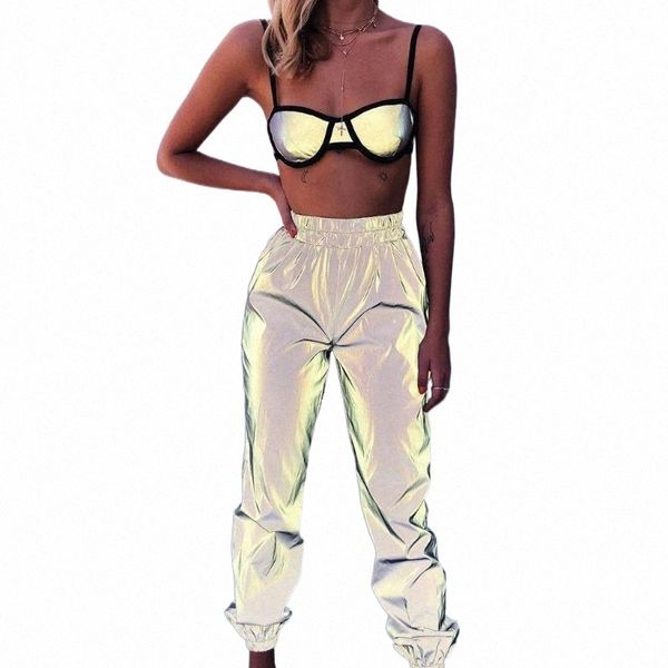 women's pants & capris streetwear reflective beam foot women pants luminous elastic waist trousers casual spodnie damskie women's, Black;white
women's pants & capris streetwear reflective beam foot women pants luminous elastic waist trousers casual spodnie damskie women's, Black;white