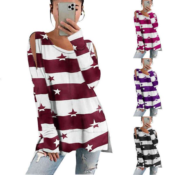 women's hoodies sweatshirts autumn winter women's striped star print off shoulder slit long sleeve round neck t-shirt r4cc, Black
women's hoodies sweatshirts autumn winter women's striped star print off shoulder slit long sleeve round neck t-shirt r4cc, Black
