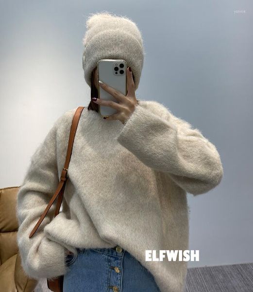 women's sweaters woman beige grey boxy alpaca wool blend knits round neck oversized jumper drop shoulder long sleves loose 2022 winter, White;black
women's sweaters woman beige grey boxy alpaca wool blend knits round neck oversized jumper drop shoulder long sleves loose 2022 winter, White;black