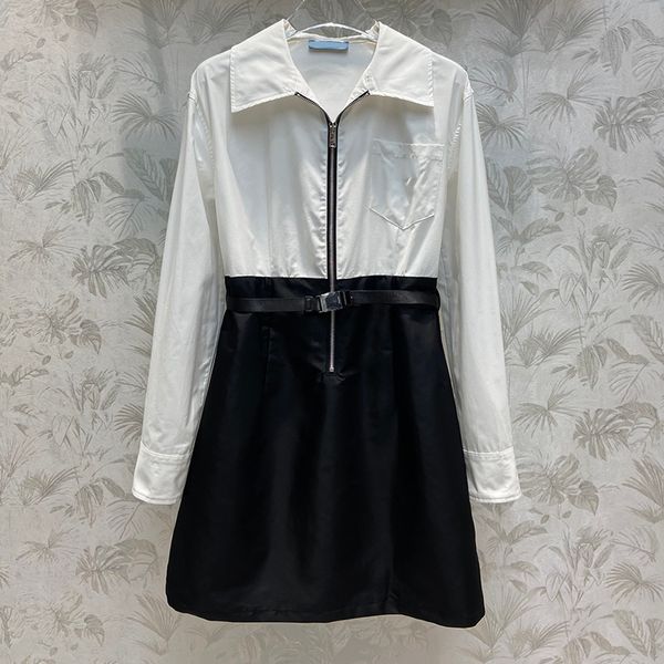 patchwork zipper skirts lady black white belt dress trendy lapel neck girls casual dress elegant long sleeve skirt, Black;pink
patchwork zipper skirts lady black white belt dress trendy lapel neck girls casual dress elegant long sleeve skirt, Black;pink