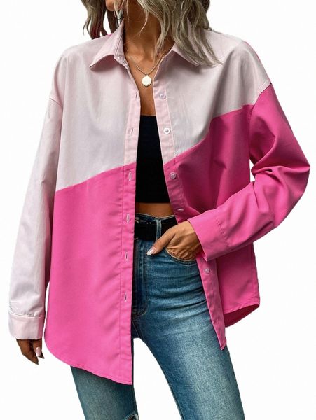 women's blouses & shirts two tone drop shoulder shirt y3kp#, White